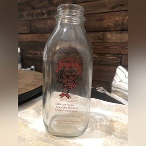 Vintage Glass Milk Bottles